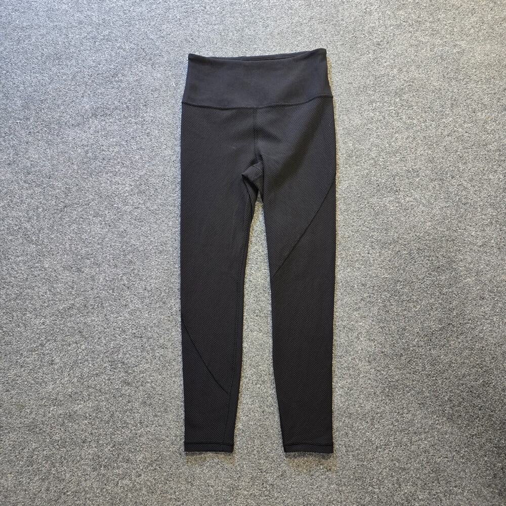 Athleta Pants Womens Size Medium Black Legging Skinny 7/8 Synergy Ribbed Casual